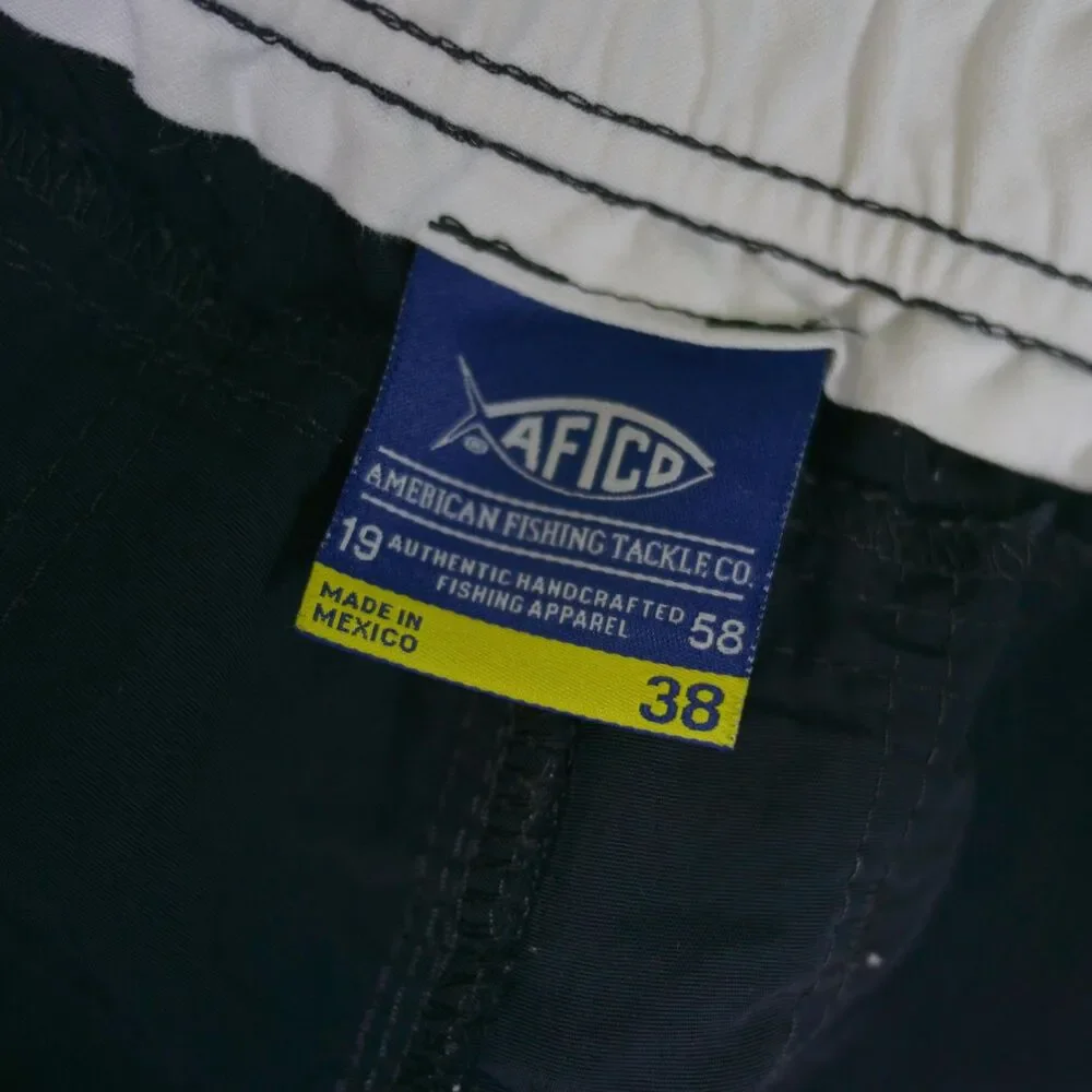 American Fishing Tackle Co Black Fishing Shorts - Men's Size 38